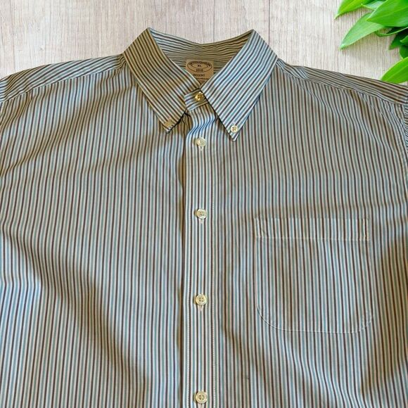 Brooks Brothers Men’s Button Up Shirt Sz XL Striped 100% Cotton Preppy, Ivy - Picture 2 of 6